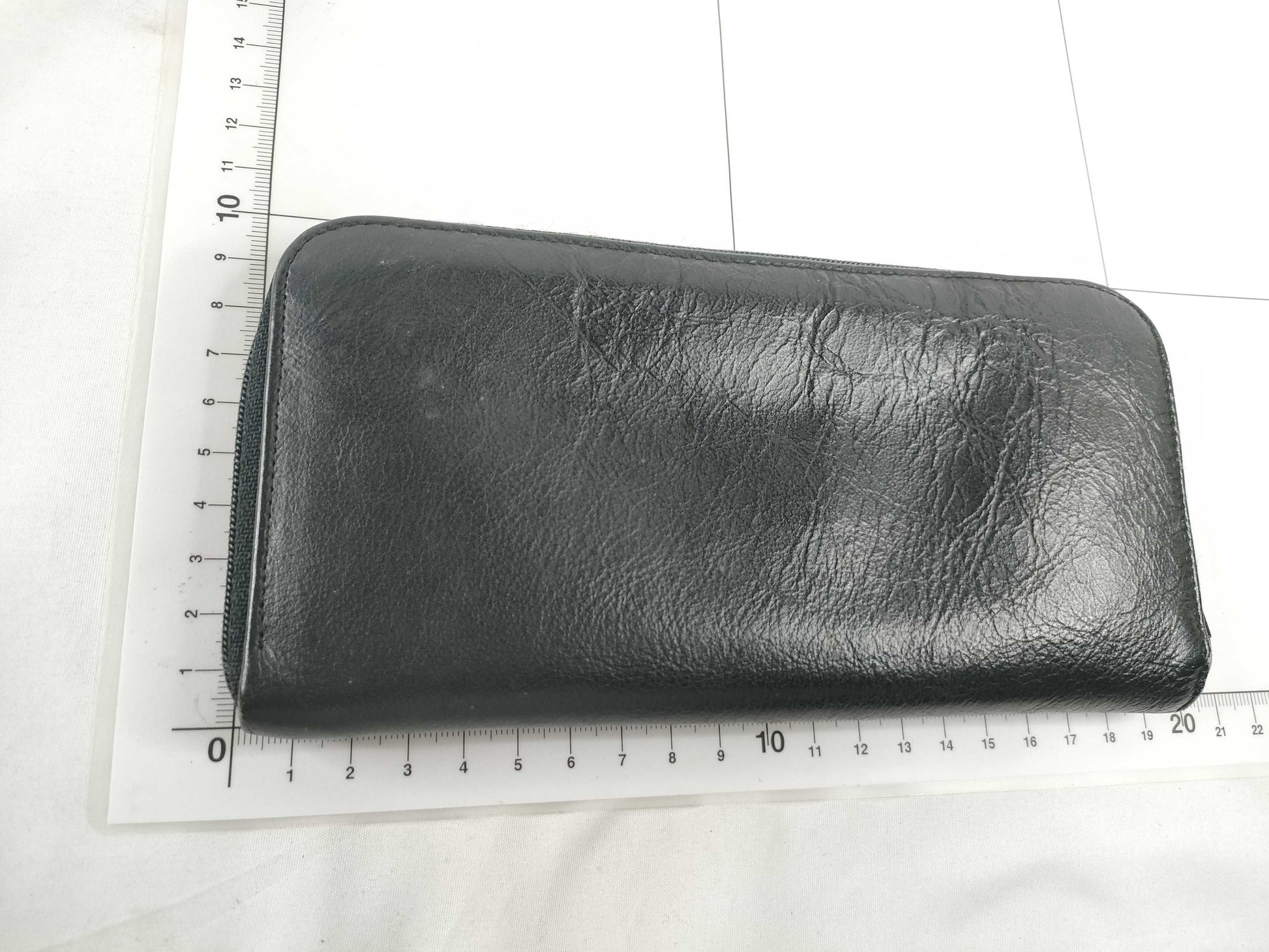Dior Christian Dior Round Zip Long Wallet Black Leather Wallet
