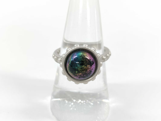 CHANEL CHANEL Plated Ring Opal Style/Silver Plated 02C Ring