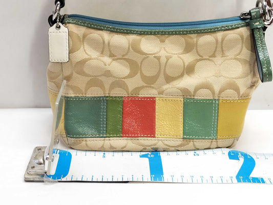 COACH Signature One-Shoulder Canvas Bag, No Serial Number, Beige/Multicolor, Handbag