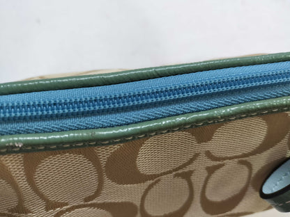 COACH Signature One-Shoulder Canvas Bag, No Serial Number, Beige/Multicolor, Handbag