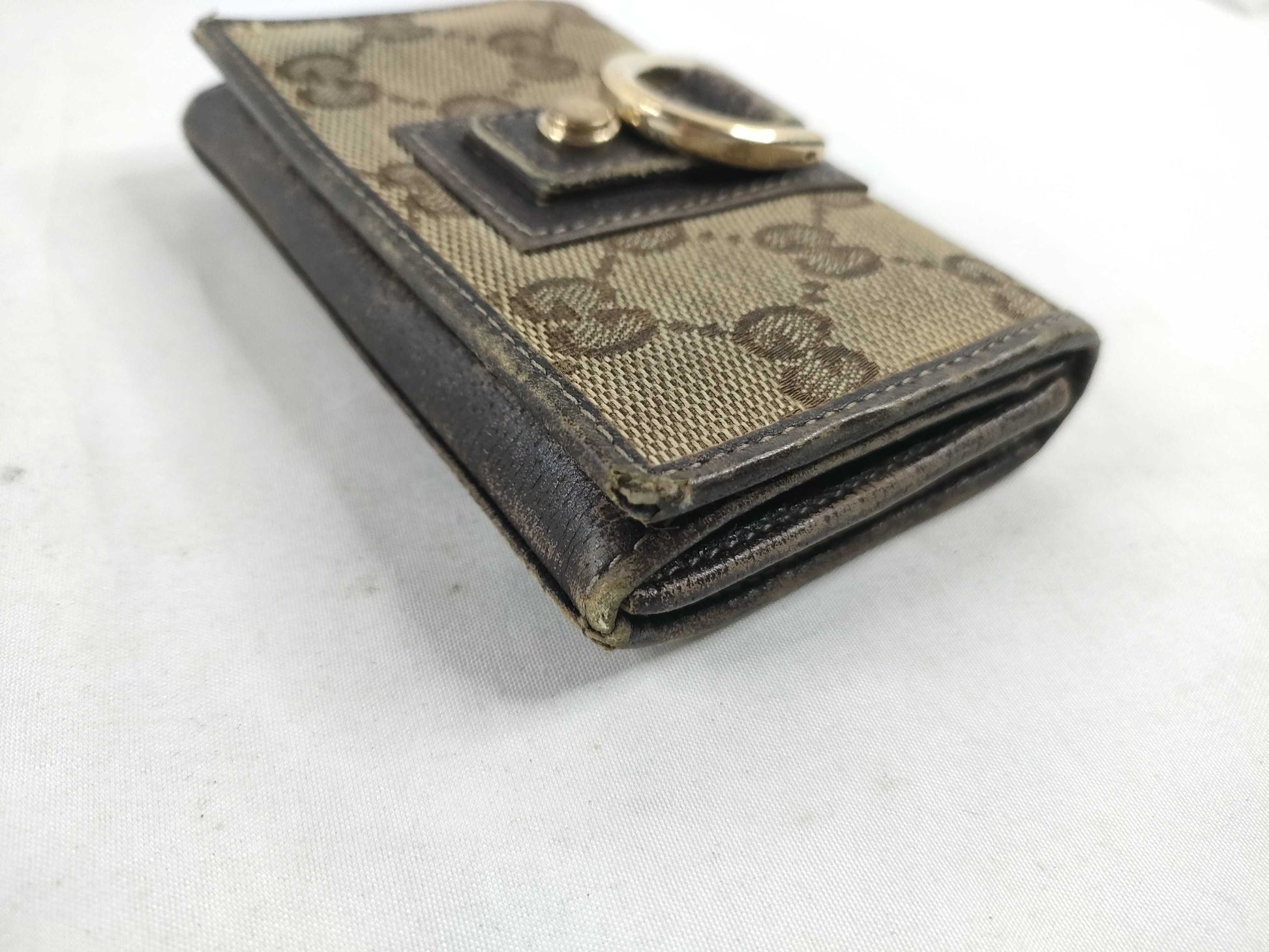 GUCCI GG Canvas Card Case 141417 Beige Card Case, Pass Case, Business Card Holder