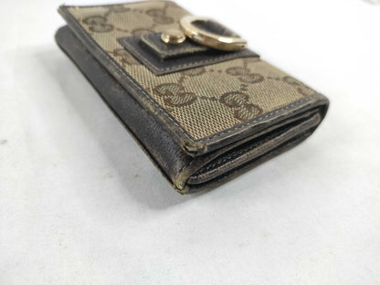 GUCCI GG Canvas Card Case 141417 Beige Card Case, Pass Case, Business Card Holder