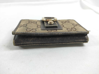 GUCCI GG Canvas Card Case 141417 Beige Card Case, Pass Case, Business Card Holder