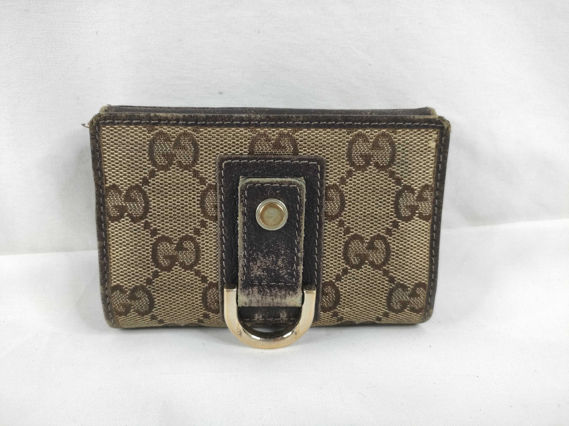 GUCCI GG Canvas Card Case 141417 Beige Card Case, Pass Case, Business Card Holder