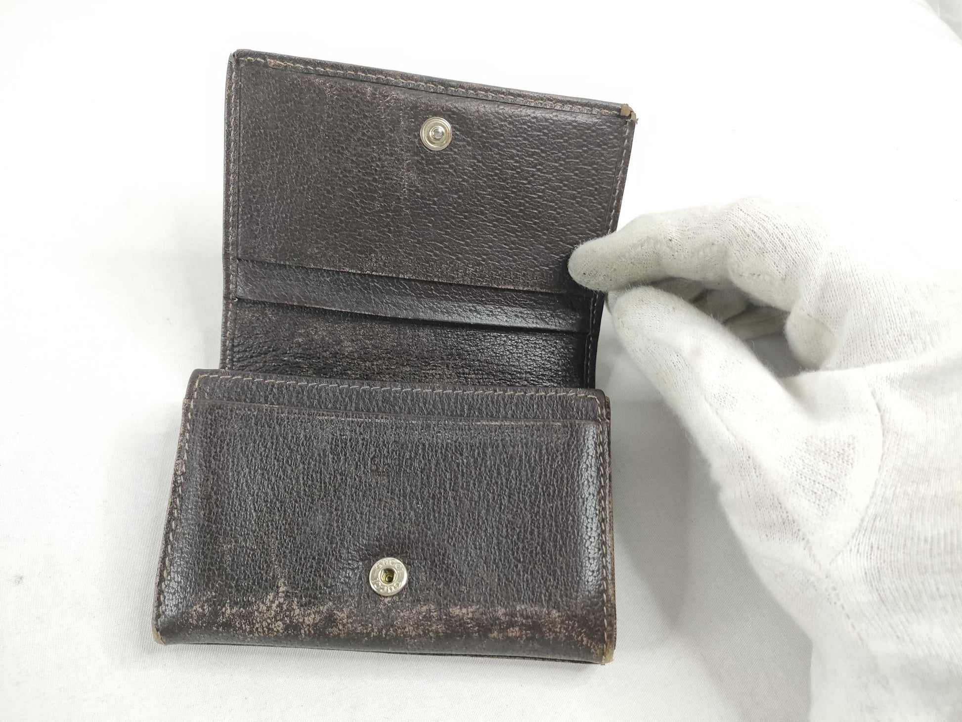 GUCCI GG Canvas Card Case 141417 Beige Card Case, Pass Case, Business Card Holder