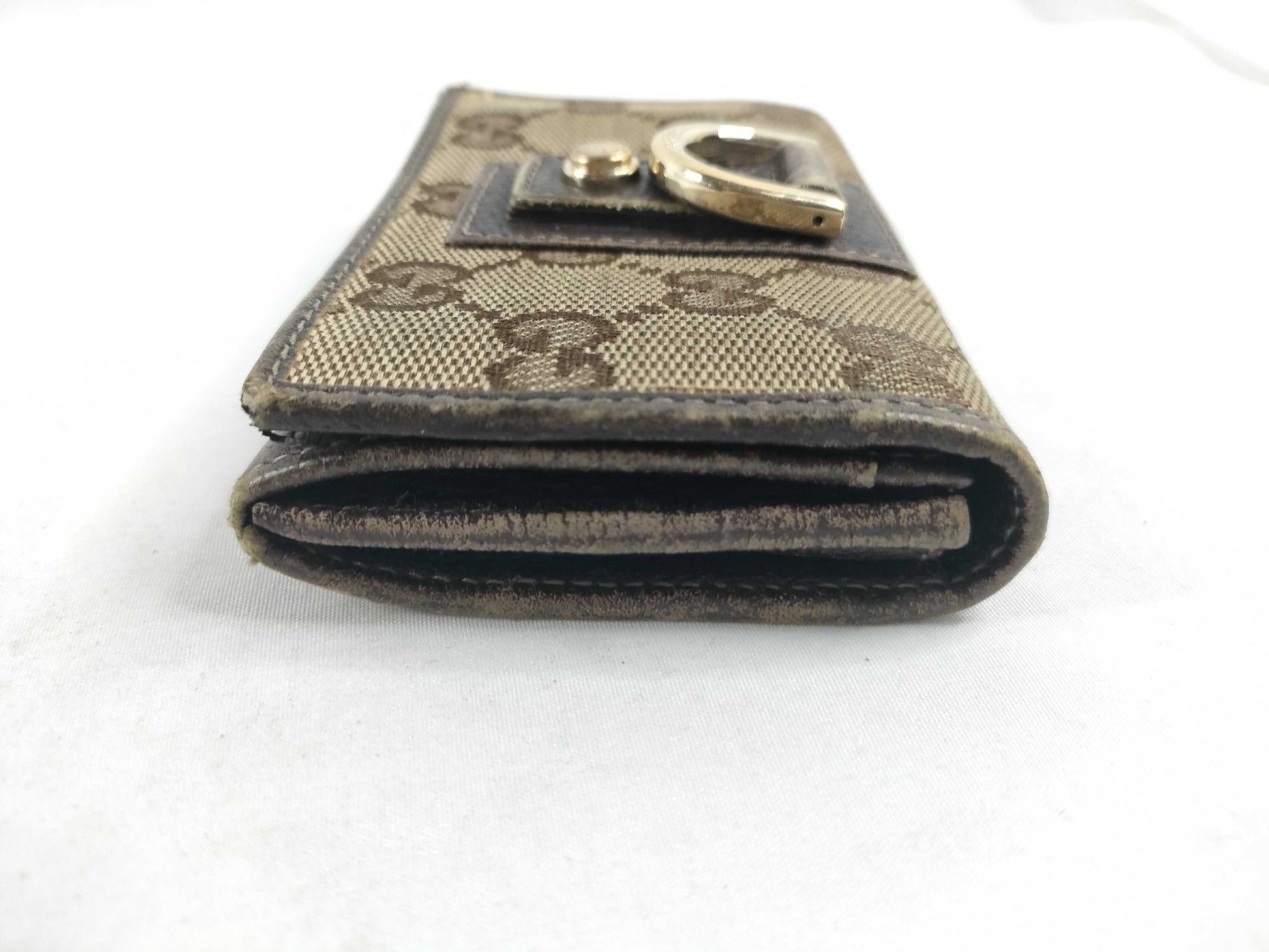 GUCCI GG Canvas Card Case 141417 Beige Card Case, Pass Case, Business Card Holder