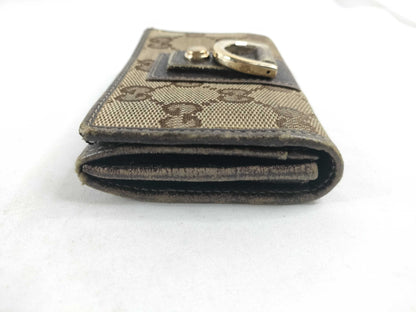GUCCI GG Canvas Card Case 141417 Beige Card Case, Pass Case, Business Card Holder