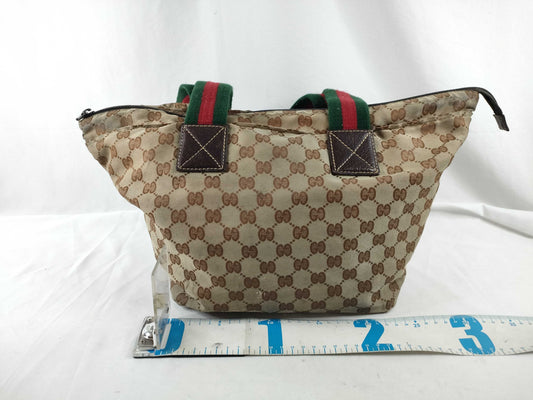 GUCCI GG Canvas Handbag, Nylon Fabric, Size 131.230
