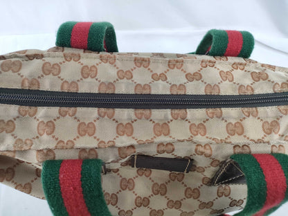 GUCCI GG Canvas Handbag, Nylon Fabric, Size 131.230