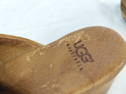 UGG Women's Brown Wood Sole Mule Sandals