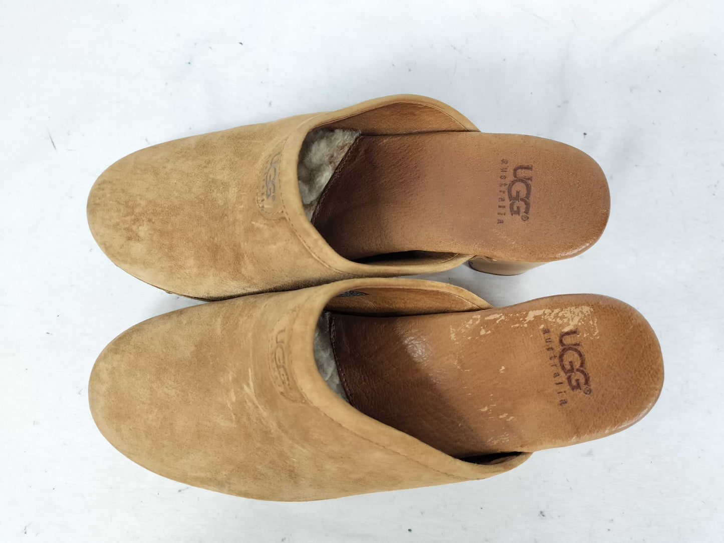 UGG Women's Brown Wood Sole Mule Sandals