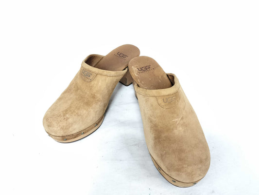 UGG Women's Brown Wood Sole Mule Sandals