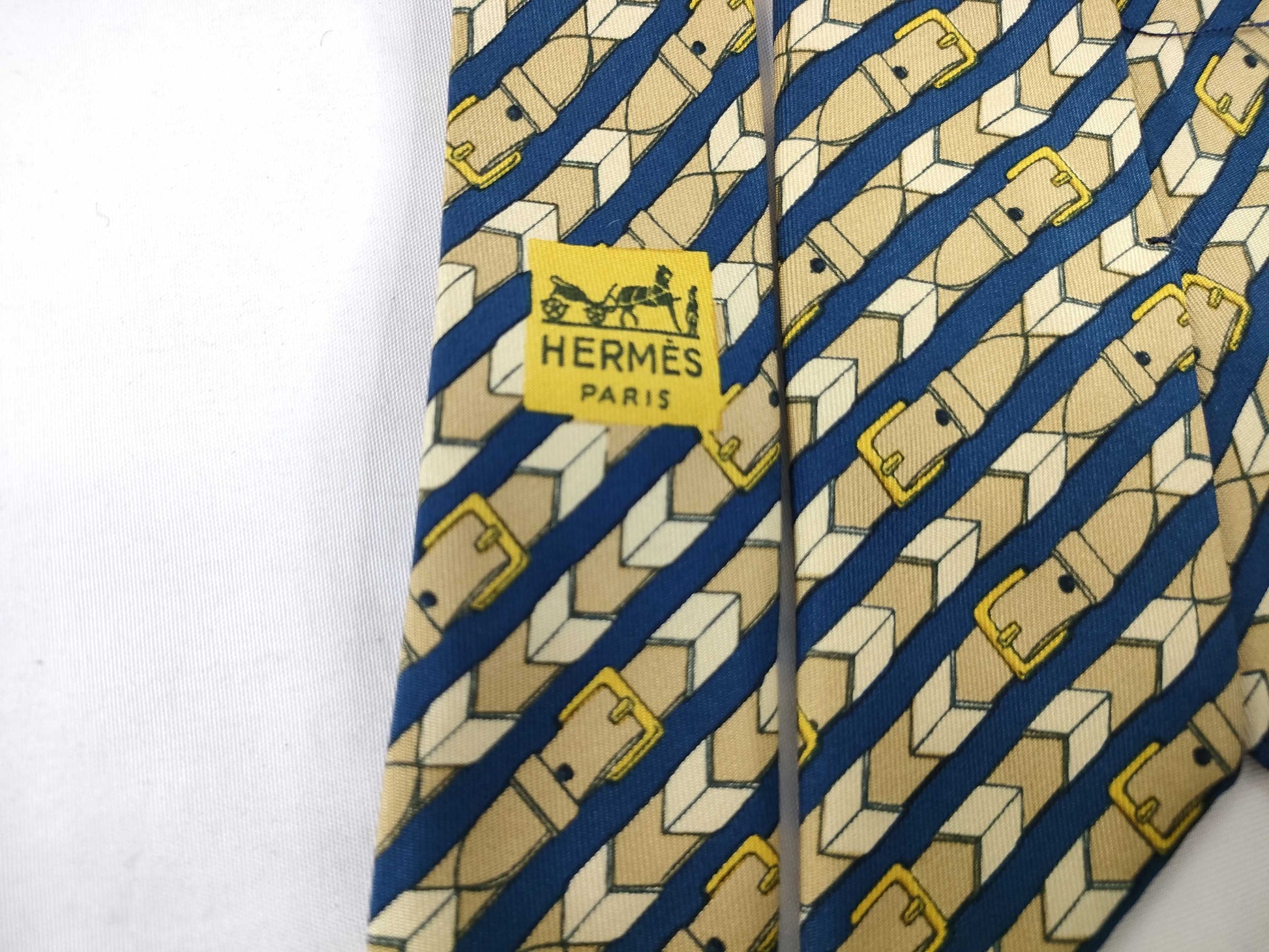 HERMES Hermes Tie Yellow/With Tag Other Accessories