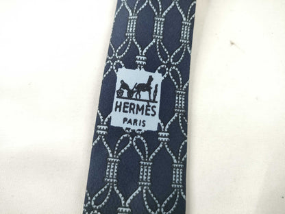 HERMES Hermes Tie Navy/With Tag Other Accessories