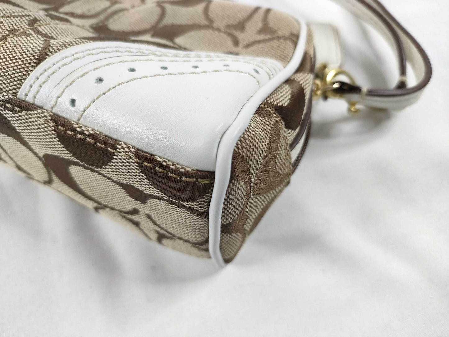 COACH Signature Pouch, Beige/White Canvas Pouch