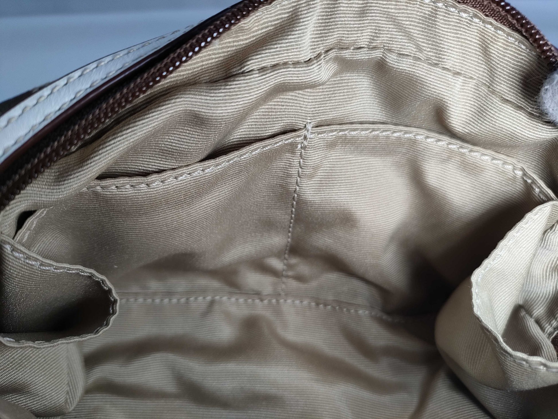 COACH Signature Pouch, Beige/White Canvas Pouch