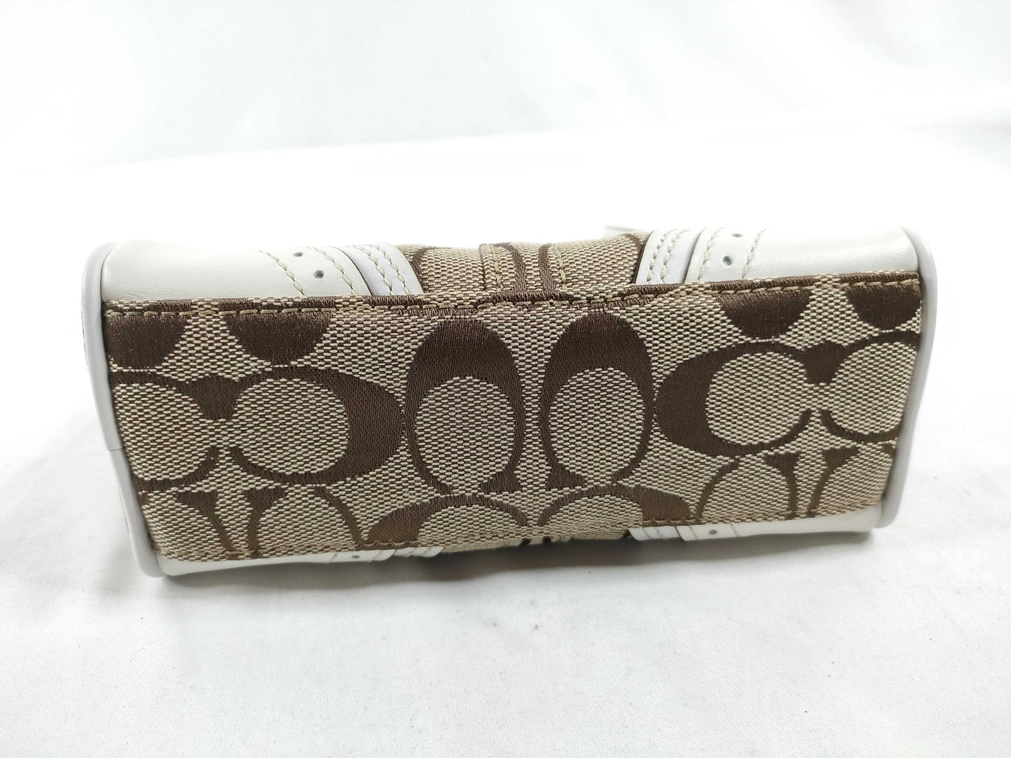 COACH Signature Pouch, Beige/White Canvas Pouch