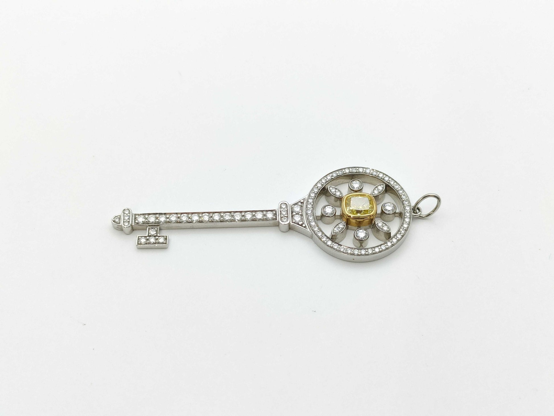 Tiffany & Co. Kaleidoscope Key Pendant with 0.49ct Diamonds, PT950/Au750, 8.5g 
