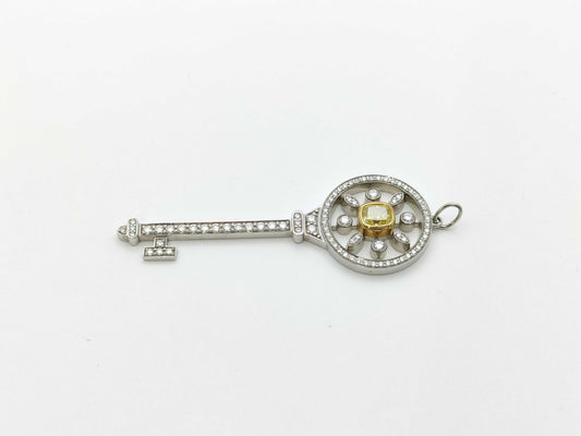 Tiffany & Co. Kaleidoscope Key Pendant with 0.49ct Diamonds, PT950/Au750, 8.5g 