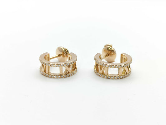 Tiffany & Co. Atlas Diamond PG Au750 6.9g Earrings 