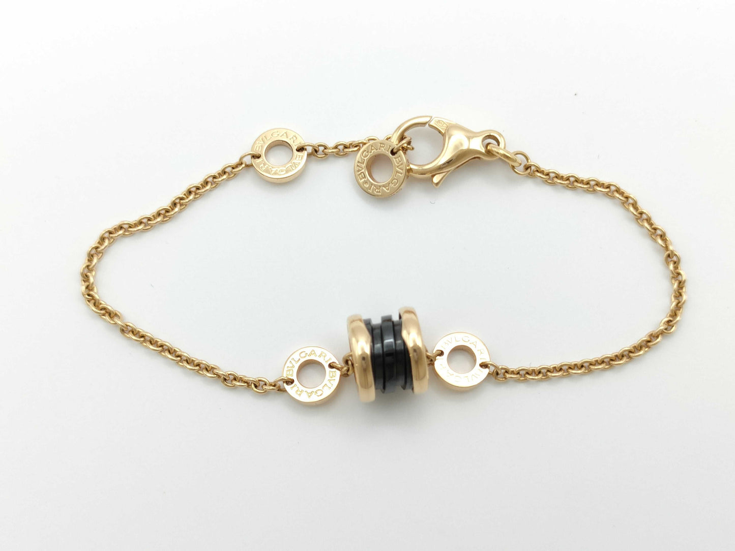 BVLGARI B.zero1 Element SM Black Ceramic PG Au750 6.4g Bracelet/Bangle 