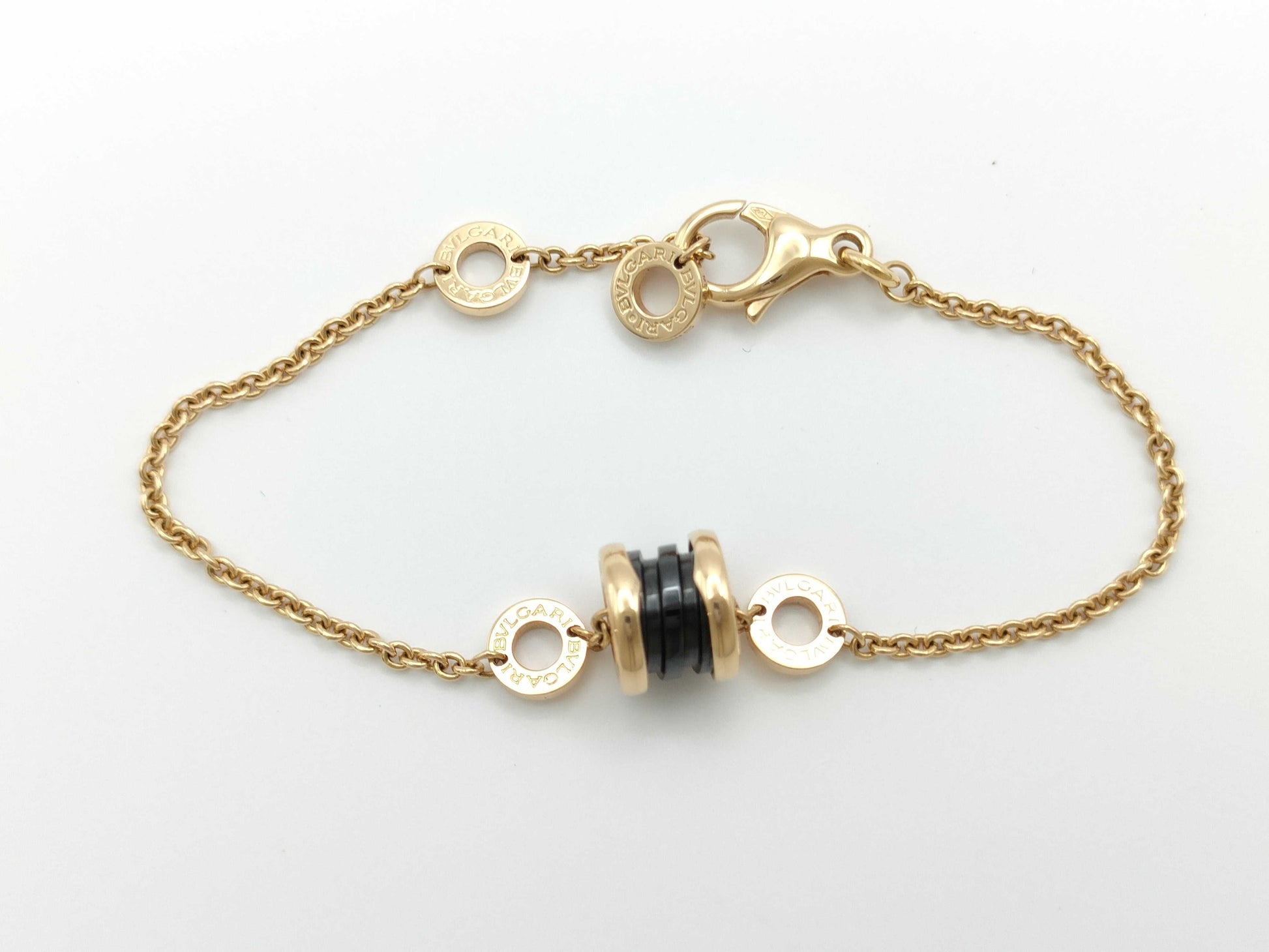 BVLGARI B.zero1 Element SM Black Ceramic PG Au750 6.4g Bracelet/Bangle 