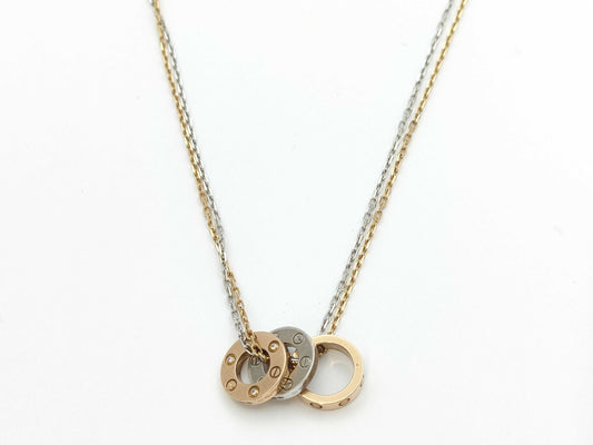 Cartier Love Three Hoop 6PD Au750 9.0g Necklace 