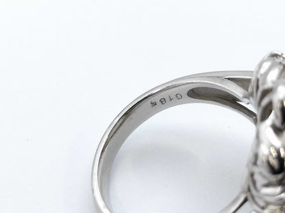 Semi-round pearl, diameter approximately 15.4mm, D0.185ct, PT900, 13.8g, ring 