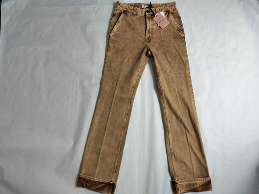 Miu Miu 23SS Marbleized Back Logo Denim Pants GWP467 Brown