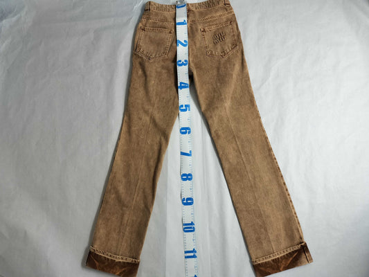 Miu Miu 23SS Marbleized Back Logo Denim Pants GWP467 Brown