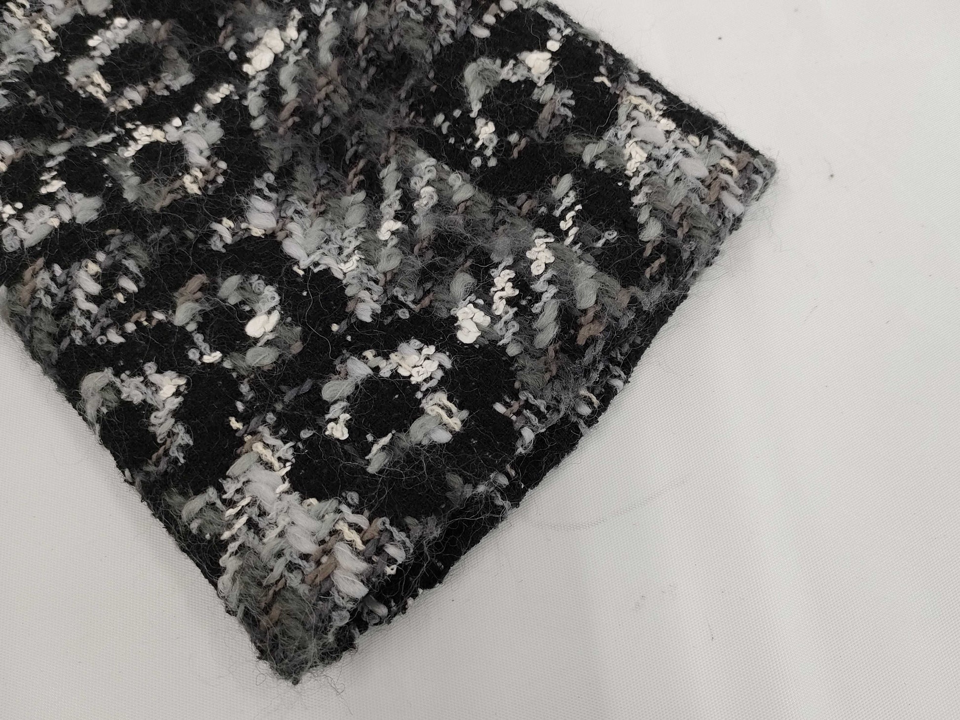 CHANEL 05A Coco Button Camellia Print Tweed Set Long Coat and Skirt P26844 P26845 Gray Other Apparel