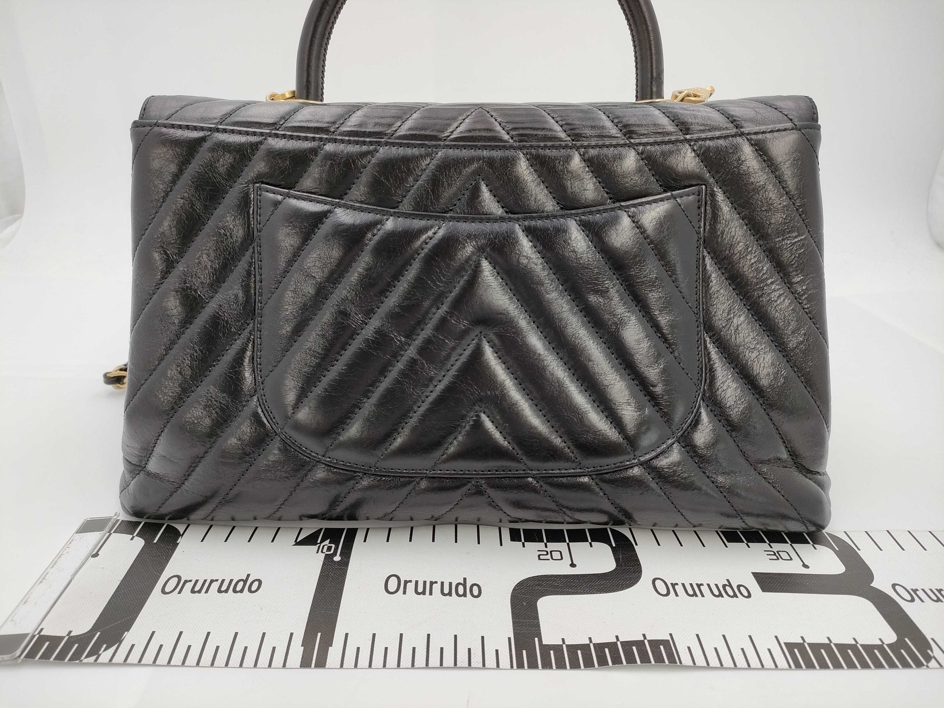 CHANEL 24 Series Chevron Coco Handle 29 2-Way Black Handbag