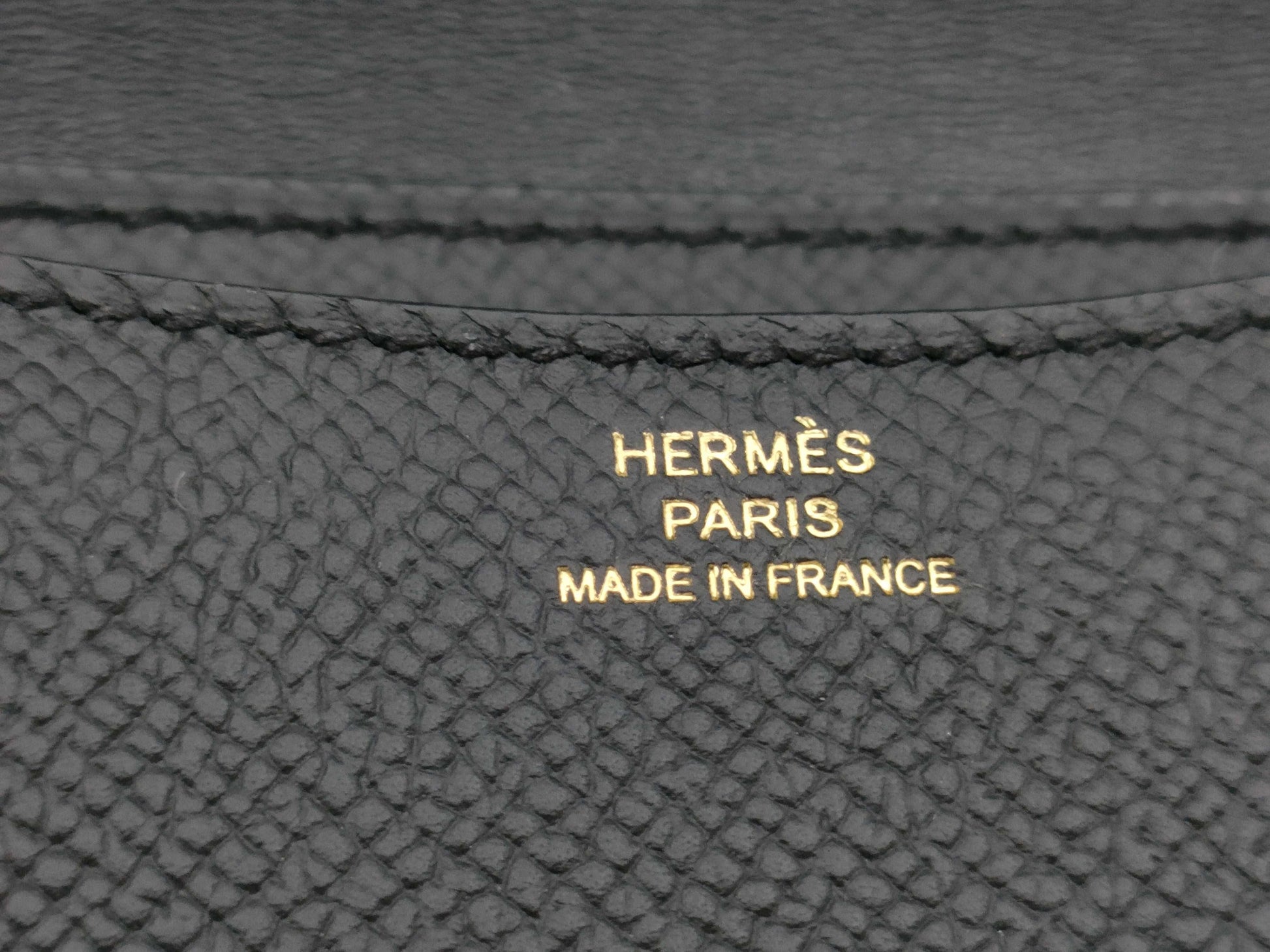 HERMES K Stamp Constance Mini Miroir Epsom Black Gold Hardware Shoulder Bag