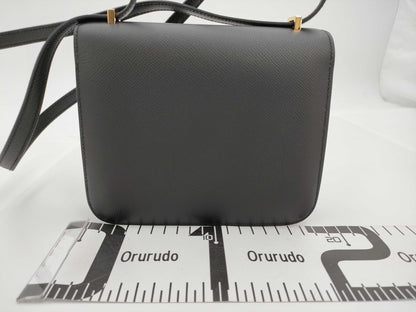 HERMES K Stamp Constance Mini Miroir Epsom Black Gold Hardware Shoulder Bag