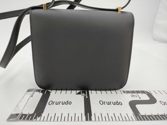 HERMES K Stamp Constance Mini Miroir Epsom Black Gold Hardware Shoulder Bag