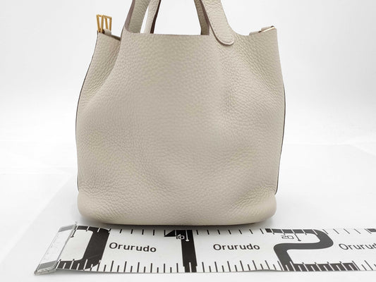 HERMES Picotin Lock PM 18 Taurillon Clemence Leather Tote Bag with Gold Hardware and Y Stamp