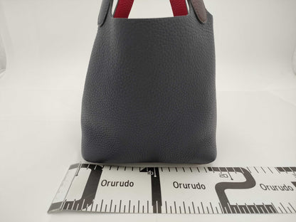 HERMES Z Stamp Picotin Lock PM Taurillon Clemence Rouge Cellier Framboise Handbag