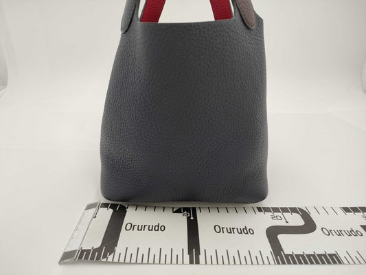 HERMES Z Stamp Picotin Lock PM Taurillon Clemence Rouge Cellier Framboise Handbag