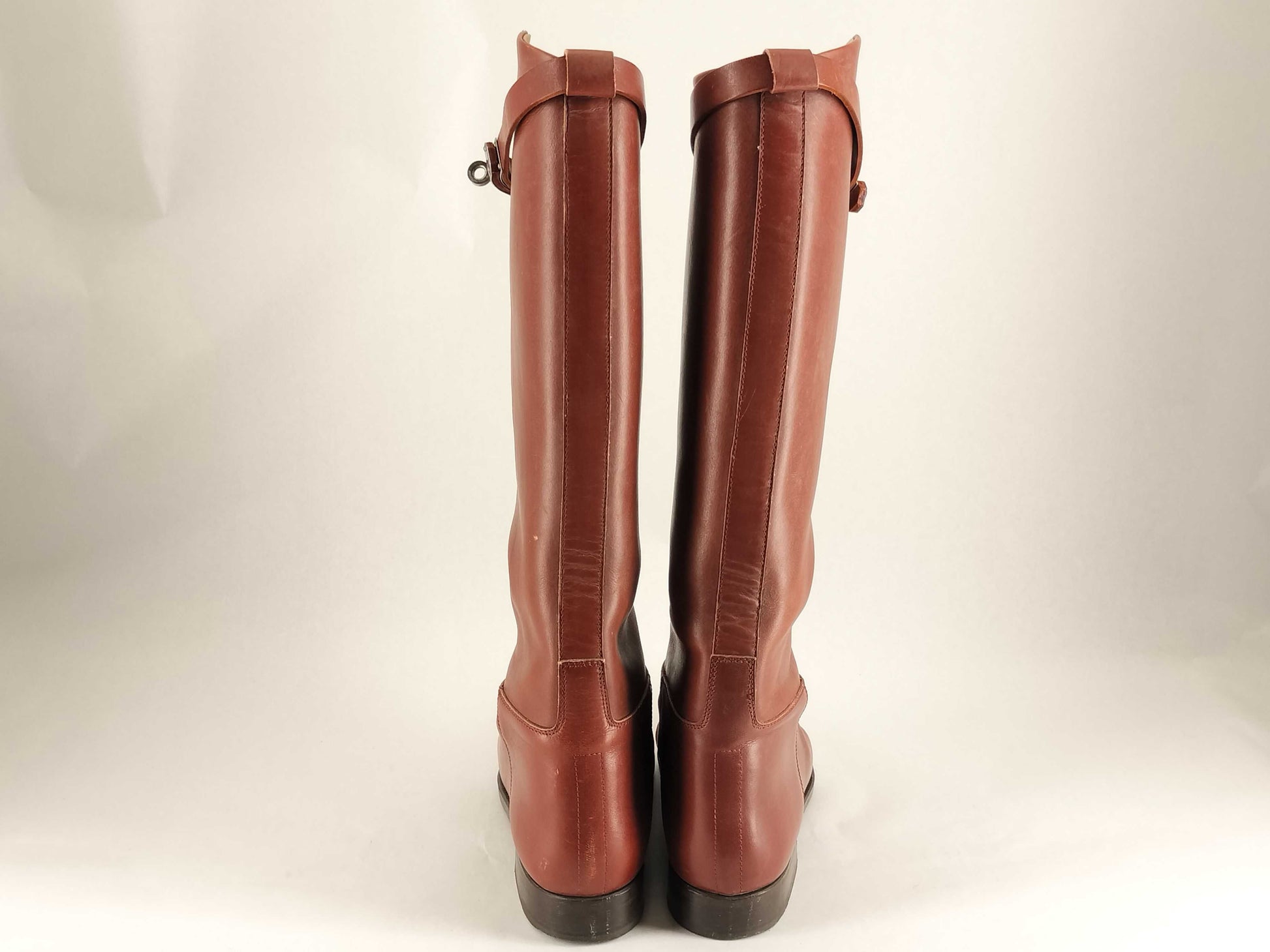 HERMES Kelly Leather Long Boots Red Size 36 Other Shoes