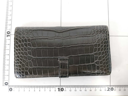 HERMES [Stamped] □E Bearn Hermès □E Stamped Bearn Classic Alligator Wallet