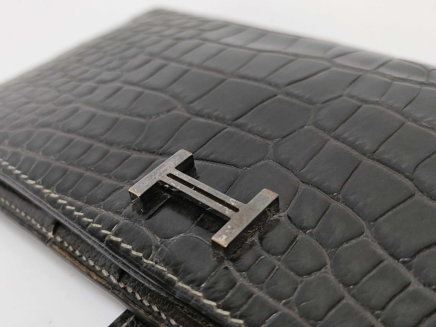 HERMES [Stamped] □E Bearn Hermès □E Stamped Bearn Classic Alligator Wallet
