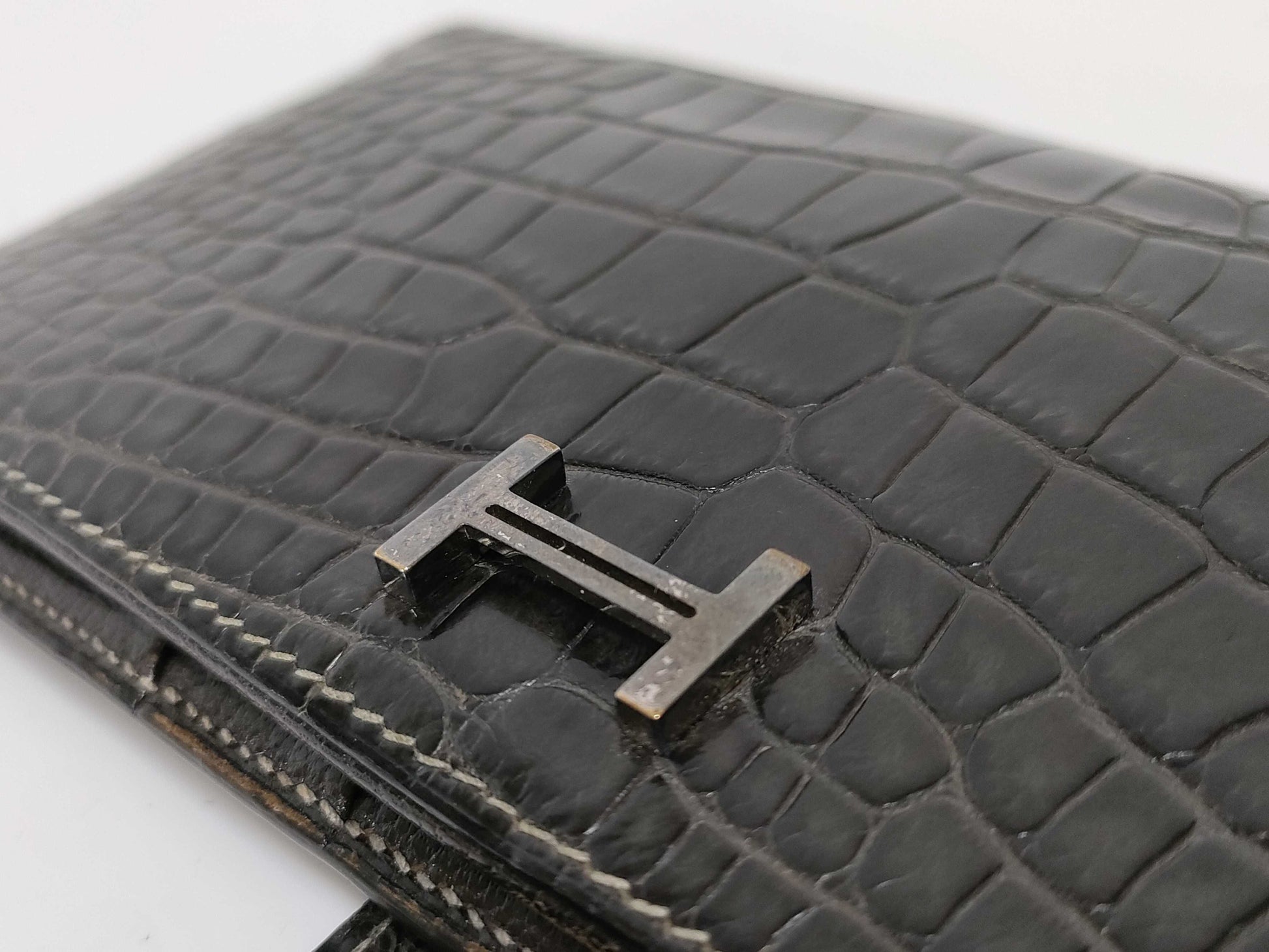 HERMES [Stamped] □E Bearn Hermès □E Stamped Bearn Classic Alligator Wallet