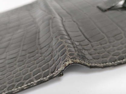 HERMES [Stamped] □E Bearn Hermès □E Stamped Bearn Classic Alligator Wallet