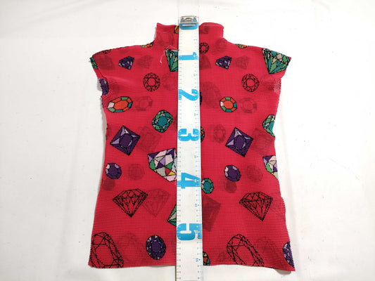 ISSEY MIYAKE Short Sleeve Top with Jewelry Pattern