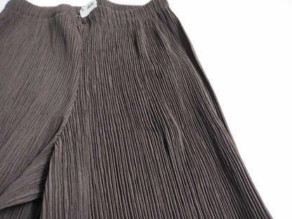 ISSEY MIYAKE Pleated Straight Pants IM80-FF905 Brown S Pants