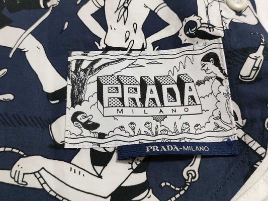 PRADA Prada Comic Print T-Shirt, Cut and Sewn, Size M