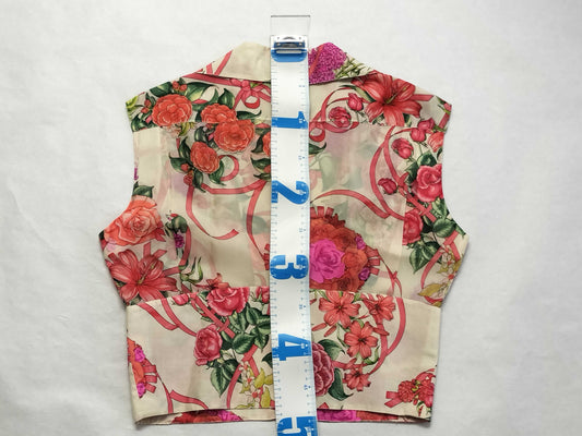 HERMES Silk Vest Sleeveless Blouse Top