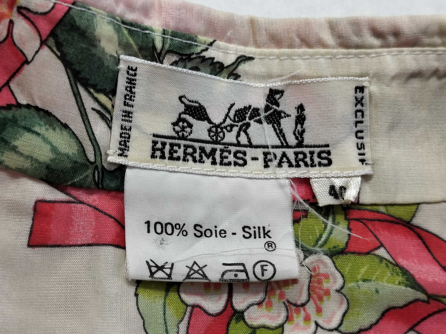 HERMES Silk Vest Sleeveless Blouse Top