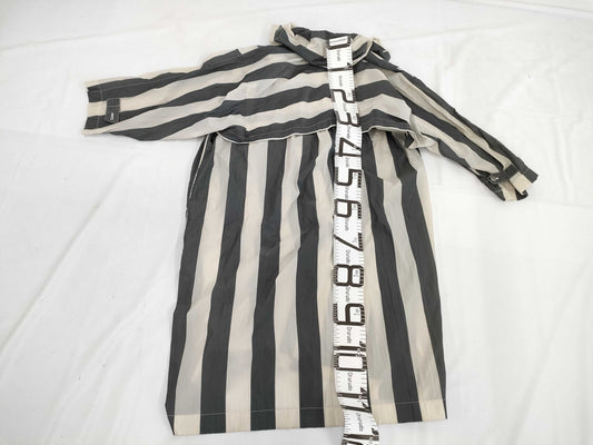 ISSEY MIYAKE Striped Pleated Oversized Coat 9 Coat