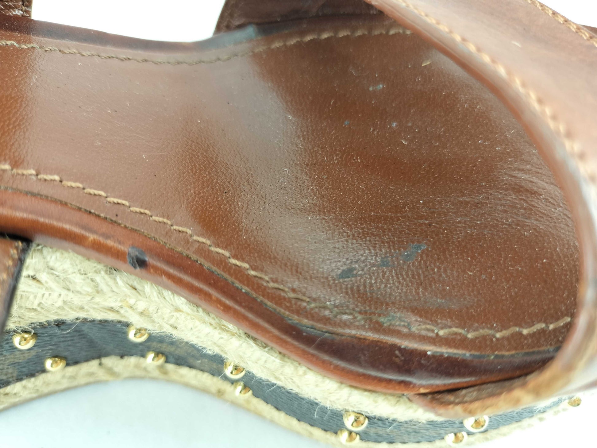 LOUIS VUITTON Monogram Louis Vuitton Monogram Vedge Sole Sandals